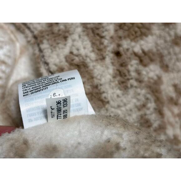 American Eagle Sherpa Sweater Womens Sz L Fuzzy Leopard Print Half Zip Pullover - Picture 5 of 9